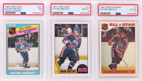 1984-1987 WAYNE GRETSKY PSA GRADED CARDS - (3)