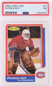 PATRICK ROY O-PEE-CHEE 1986 #53 CARD PSA NM 7