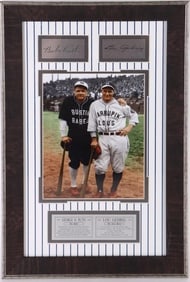 LOU GEHRIG & BABE RUTH FRAMED PHOTO PLAQUE