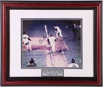 B. BUCKNER/M. WILSON SIGNED PHOTO 1986 WS COA