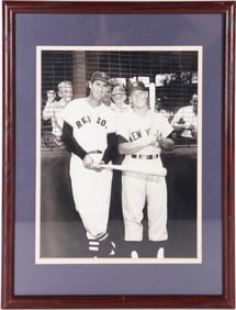 TED WILLIAMS & MICKEY MANTLE FRAMED PHOTOGRAPH