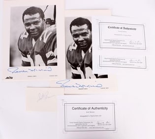 3 VINTAGE AUTHENTICATED FOOTBALL PLAYER SIGNATURES