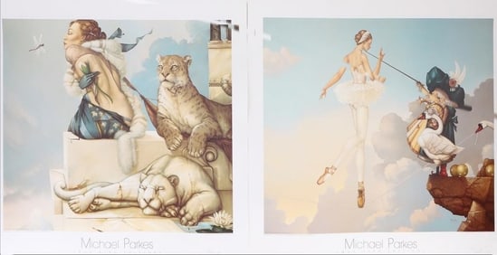 MICHAEL PARKES SWAN KING ART PRINT POSTERS