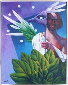 RENE MAGRITTE ORIGINAL SURREALIST PAINTING AFTER