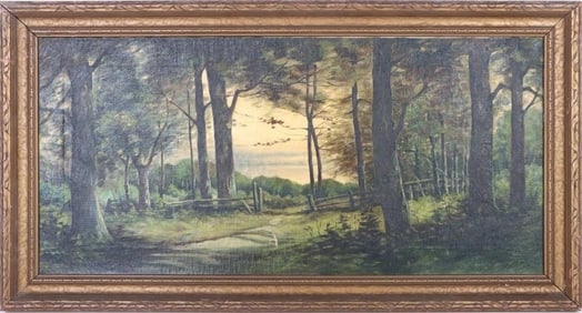 SIGNED ORIGINAL ROY COX ACRYLIC FOREST PAINTING