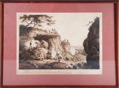 SMOKING WOLVES FROM THEIR EARTHS ETCHING S. HOWITT