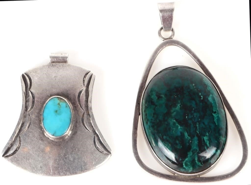 ISRAEL STERLING SILVER TURQUOISE LADIES PENDANTS (1 of 4)