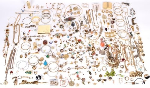 LARGE COLLECTION OF GOLD-TONED FASHION JEWELRY