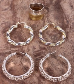 STERLING SILVER & GOLD-TONED LADIES JEWELRY