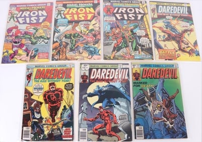 ASSORTED MARVEL DAREDEVIL & IRON FIST COMICS - (7)
