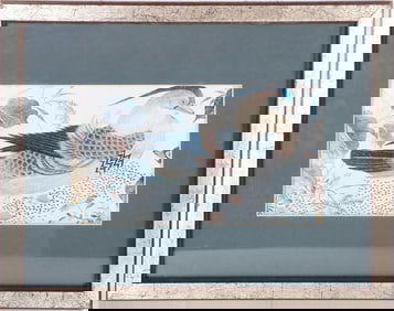 VINTAGE FRAMED MATTED COLORFUL DUCK ART PRINT