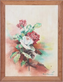 WILL SIBBERNS 1952 ROSES STILL LIFE OIL ON BOARD