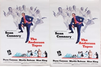 1971 THE ANDERSON TAPES ROLLED MOVIE POSTERS - (2)