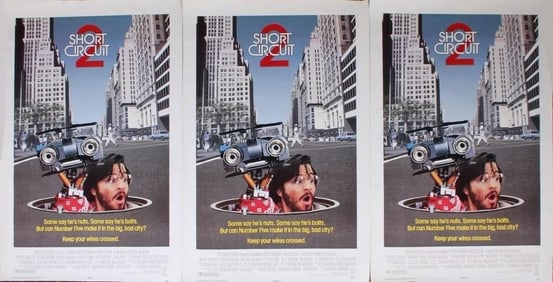 1988 SHORT CIRCUIT 2 ORIGINAL MOVIE POSTERS - (3)