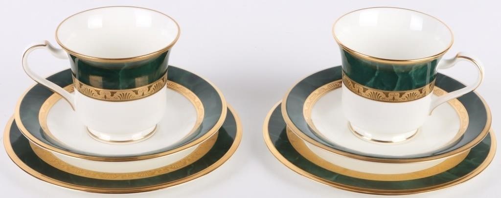 NORITAKE BONE CHINA FITZGERALD INCOMPLETE SET -(2): Noritake Bone China Fitzgerald incomplete set to include two sets of one saucer bowl, a bread and butter plate and a cup.Size: VariedCondition: Mint Condition