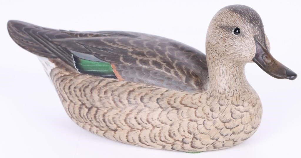 1971 DAN BROWN GREEN WING HAND CARVED DUCK DECOY (1 of 6)