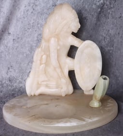 QUARTZ CARVED NATIVE ALTAR STATUARY BOARD