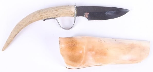 HAND FORGED STEEL HORN HANDLE STEEL KNIFE