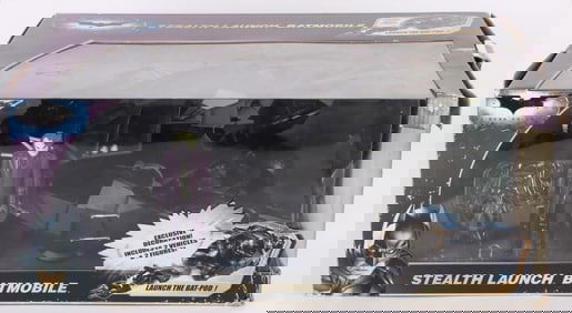 MATTEL DC BATMAN STEALTH LAUNCH BATMOBILE W/ FIGS.