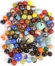 VINTAGE 1900-2000 HANDMADE GLASS MARBLE SETS - (2)