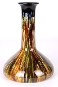 BRETBY VICTORIAN 87E STREAKY-GLAZE POTTERY VASE