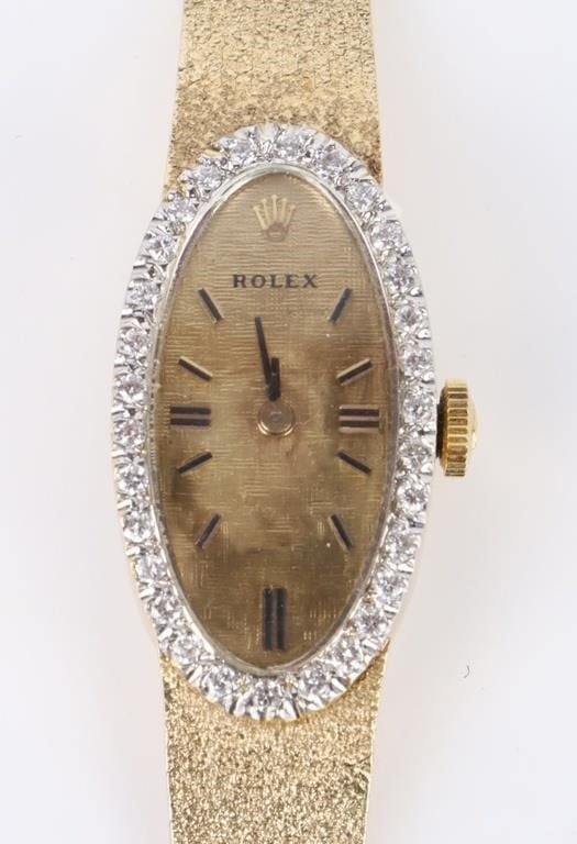 LADIES 14K GOLD & DIAMOND ROLEX 1970'S ERA 27MM (1 of 5)