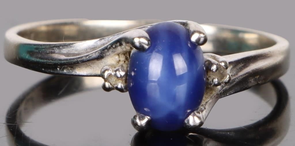 .50CT STAR SAPPHIRE 10K WHITE GOLD RING (1 of 4)