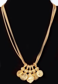 SHAKIRA CAINE FRANKLIN MINT NECKLACE 22K PLATED