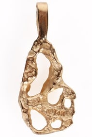 14K YELLOW GOLD ABSTRACT UNISEX PENDANT