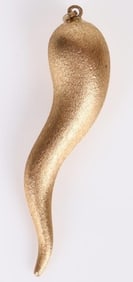 18K YELLOW GOLD ITALIAN CORNICELLO PENDANT