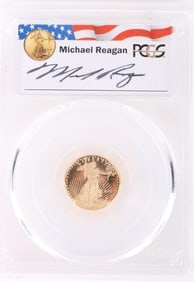 2010-W EAGLE 1/10 OZ FINE GOLD COIN REAGAN SIGNED