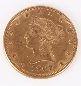 1907 LIBERTY HEAD $10 GOLD COIN