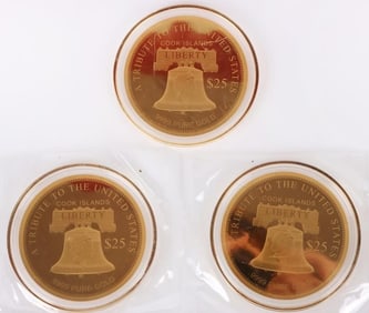2022 FINE GOLD AMERICAN QUINTUPLE $25 EAGLES - (3)