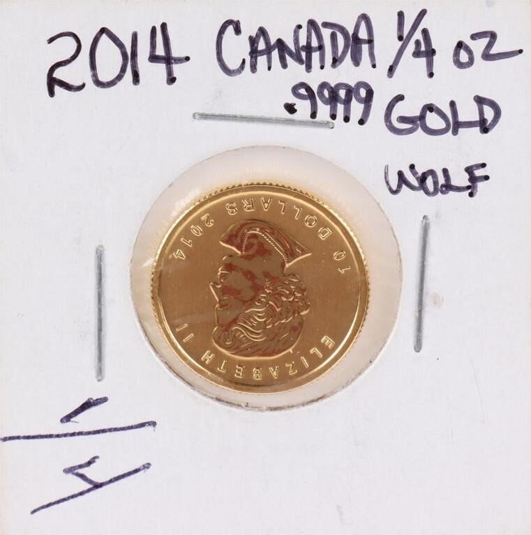 2014 CANADA 1/4 OZ .9999 FINE GOLD ARCTIC FOX (1 of 1)