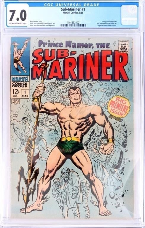 SUB-MARINER #1 CGC 7.0 MARVEL COMICS SILVER AGE (1 of 4)