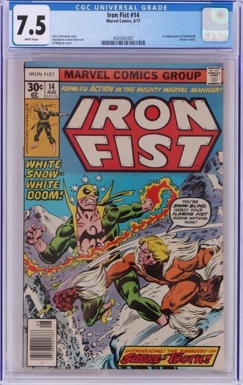 IRON FIST #14 CGC 7.5 MARVEL 1977 1ST SABRETOOTH (1 of 2)