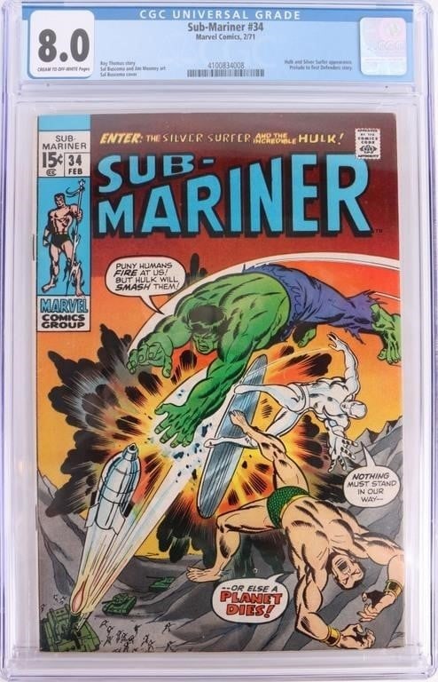 SUB-MARINER #34 CGC 8.0 - MAJOR BATTLE ISSUE (1 of 4)
