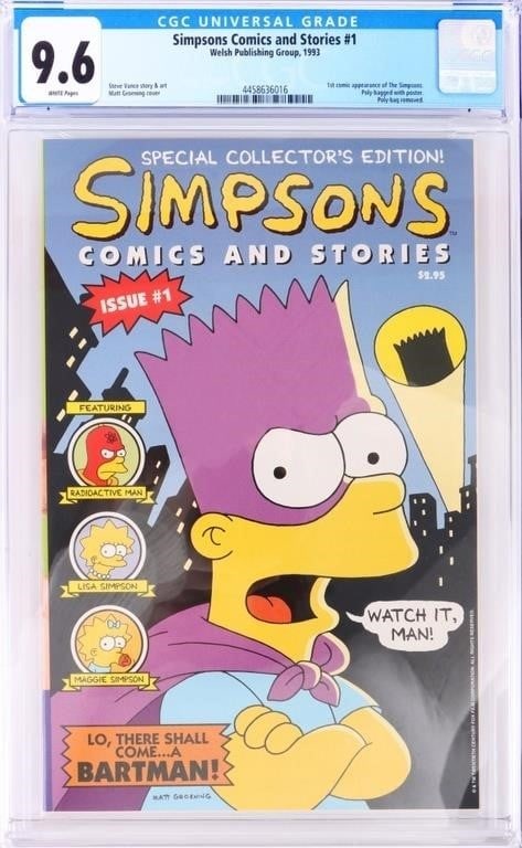 SIMPSONS COMICS AND STORIES #1 CGC 9.6 WELSH 1993 (1 of 4)