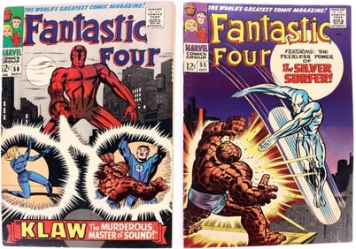FANTASTIC FOUR #55 & 56 MARVEL 1966 ICONIC COVER