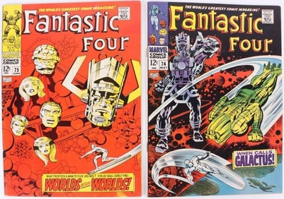 FANTASTIC FOUR #74 & 75 MARVEL 1968 GALACTUS COVER