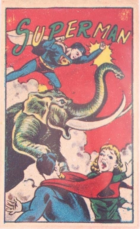 SUPERMAN MENKO 1940'S JAPANESE TRADING GAME CARD (1 of 2)