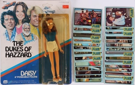 VINTAGE 1980 DUKES OF DAZZARD WB DOLL & CARDS LOT