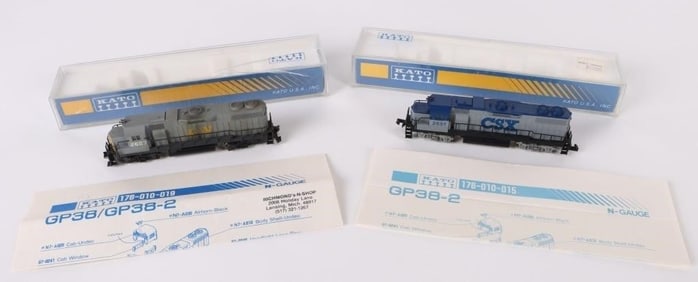 KATO N GAUGE GP38 PRECISION RAILROAD MODELS - (2)