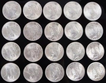 1922 SILVER PEACE DOLLARS HIGH GRADE (20)