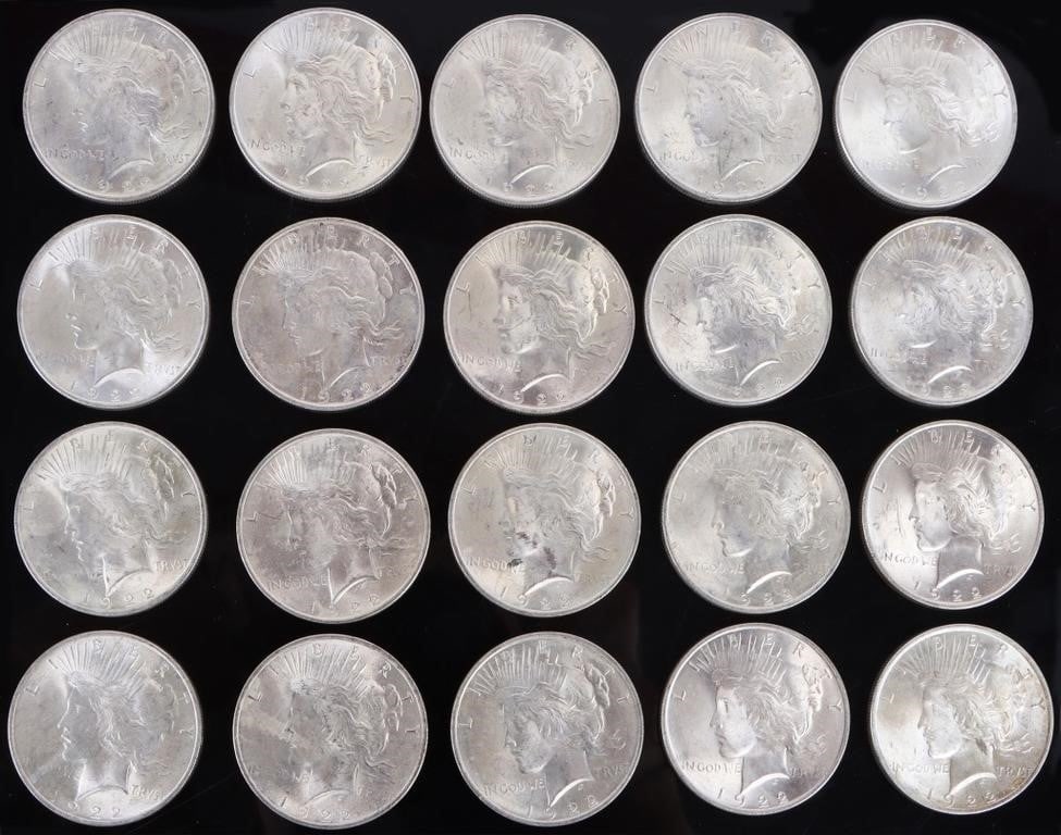 1922 SILVER PEACE DOLLARS HIGH GRADE (20) (1 of 4)