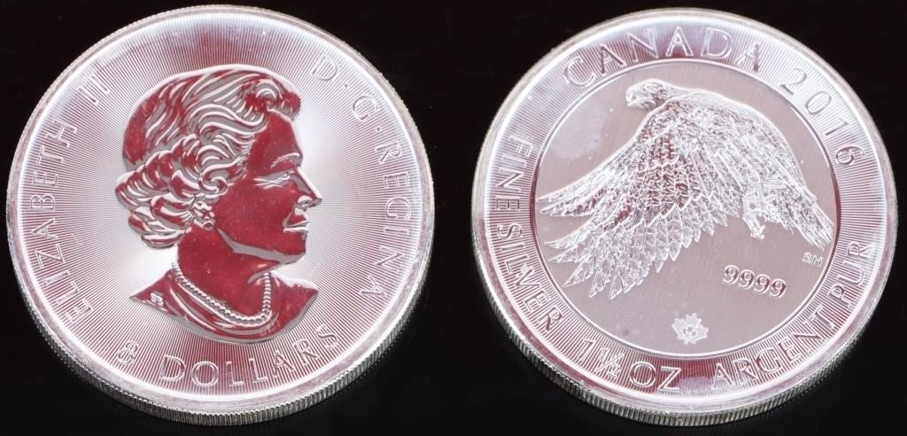 .9999 FINE SILVER 2016 CANADIAN 1.5OZ FALCONS - 13 (1 of 3)