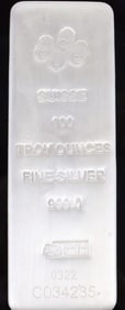 PAMP 100 TROY OUNCE BAR OF 999.0 FINE SILVER