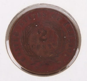 1869 P U.S. TWO CENT PIECE FINE CONDITION