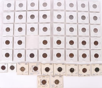 ASSORTED INDIAN HEAD & WHEAT CENTS 1861-1957 -(50)
