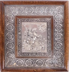 VINTAGE ST DEMETRIUS OF THESSALONIKI SILVERPLATED